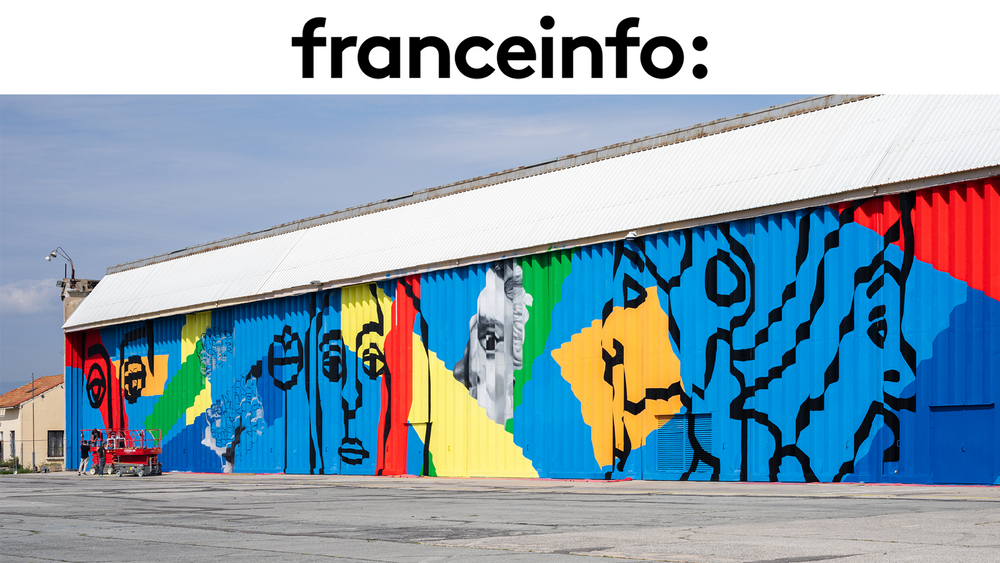 FRANCE INFO - Le street artiste César Malfi réalise une fresque géante de 1500 m²