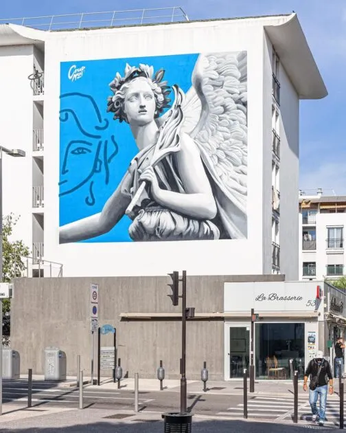 fresque géante dans le quartier des Moulins à Nice